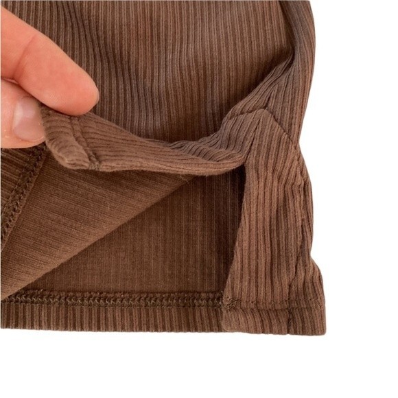 J Jill Wearever Ribbed Boat-Neck Brown Top Jersey Knit Tee Short Sleeve Normcore - Picture 12 of 14